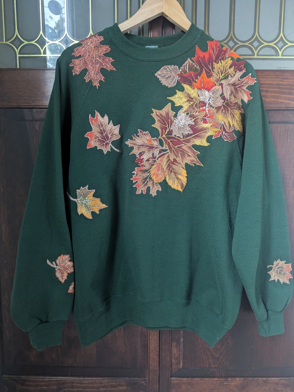 Autumn Leaves Glitter Fall Crewneck Sweater